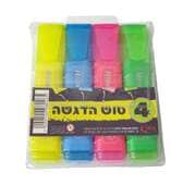 טוש זוהר סט 4 יח' מעורב מארז רביעייה