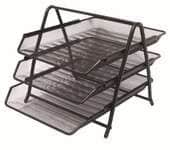 סט 3 מגשי רשת שחור